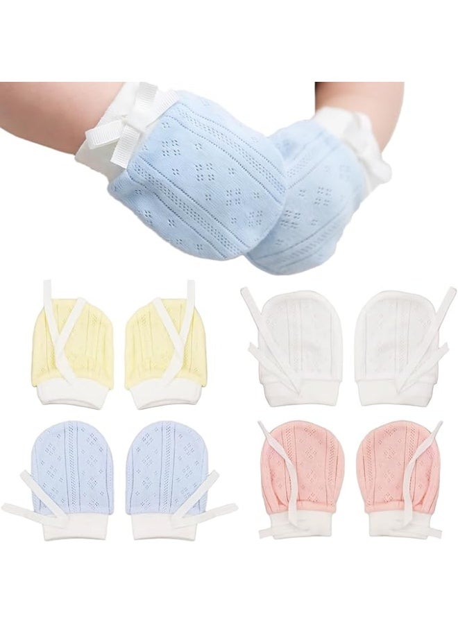 Baby Anti-Scratch Hand Mittens – Soft Cotton Gloves for Newborns and Infants 0–12 Months, Gentle Protection for Baby Hands and Face, Multi-Color Design-8Pcs - Image 1